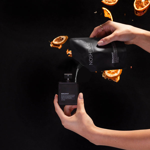 Noshinku - REFILLABLE Bergamot Ultra-Moisturizing Pocket Hand Sanitizer