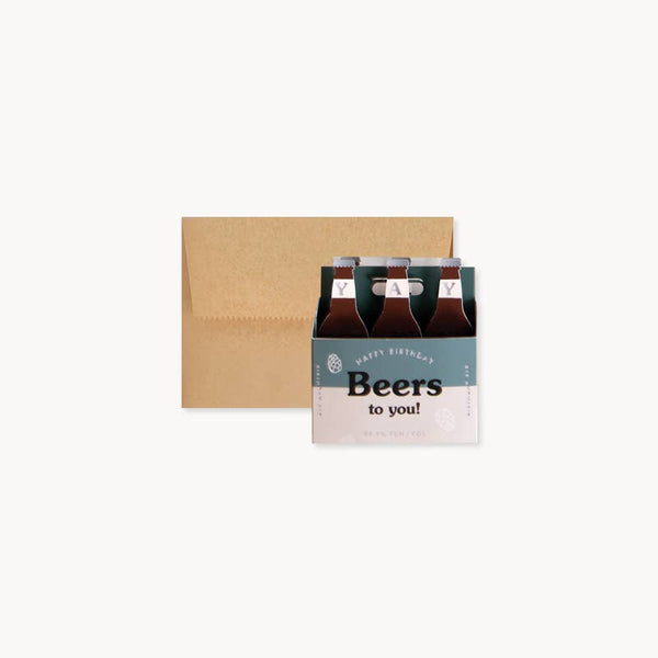 UWP Luxe - Beers to You Pop-Up Birthday Card with Six Pack Design