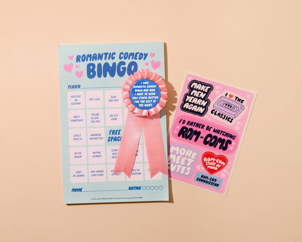 And Here We Are - Rom-Com Cheesy Movie Night Bingo -  - Stocking stuffer, Holiday, Gift Guide