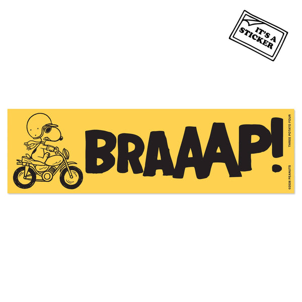 Three Potato Four - 3P4 x Peanuts® - Snoopy Motorcycle Bumper Sticker