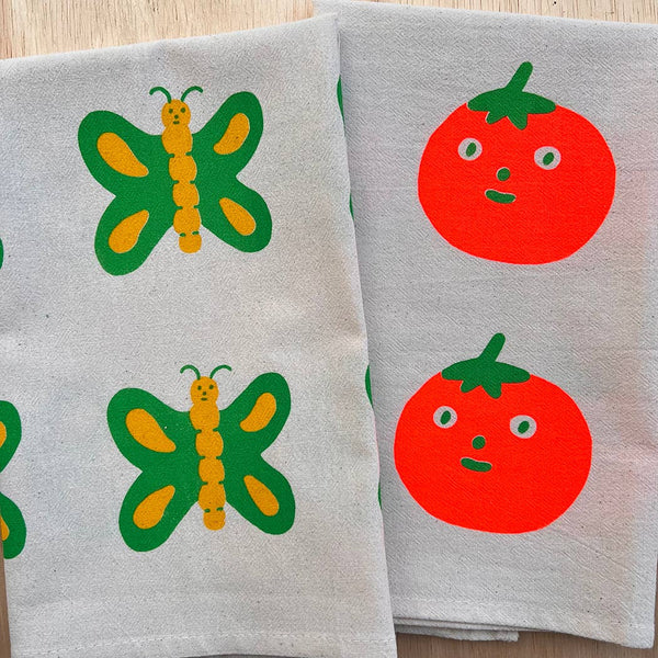 Nice life - Tomato screenprinted tea towel