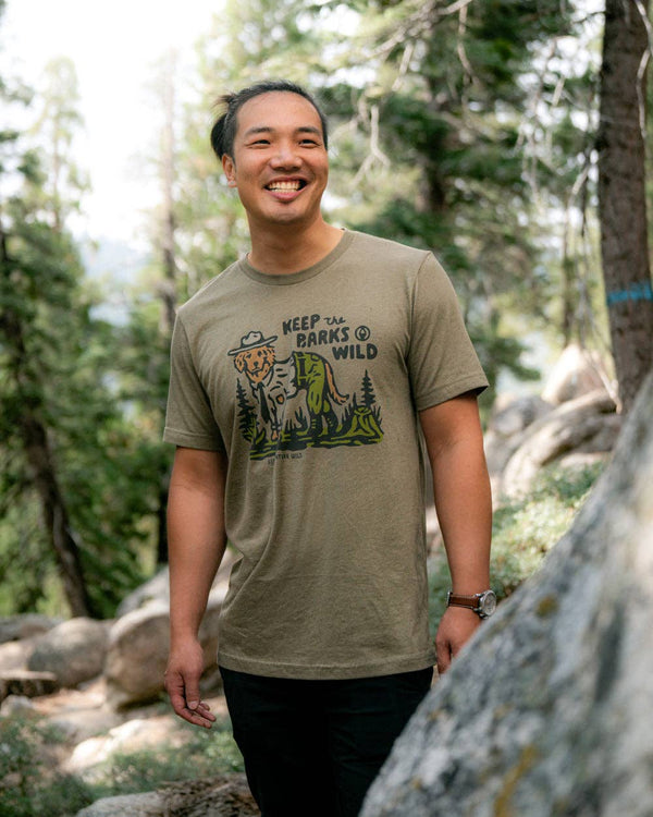 Keep Nature Wild - Keep the Barks Wild Unisex Tee | Olive