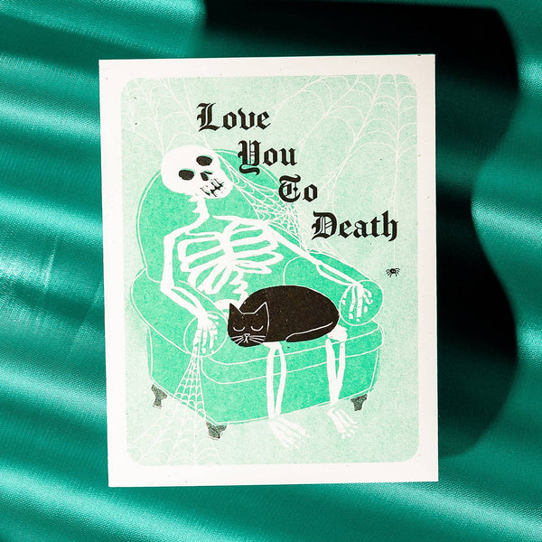 Bromstad Printing Co. - Love You To Death - Risograph Greeting Card