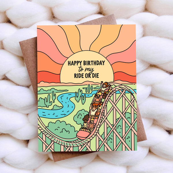 Top Hat and Monocle - Ride or Die - Funny Birthday Card, Friendship Card