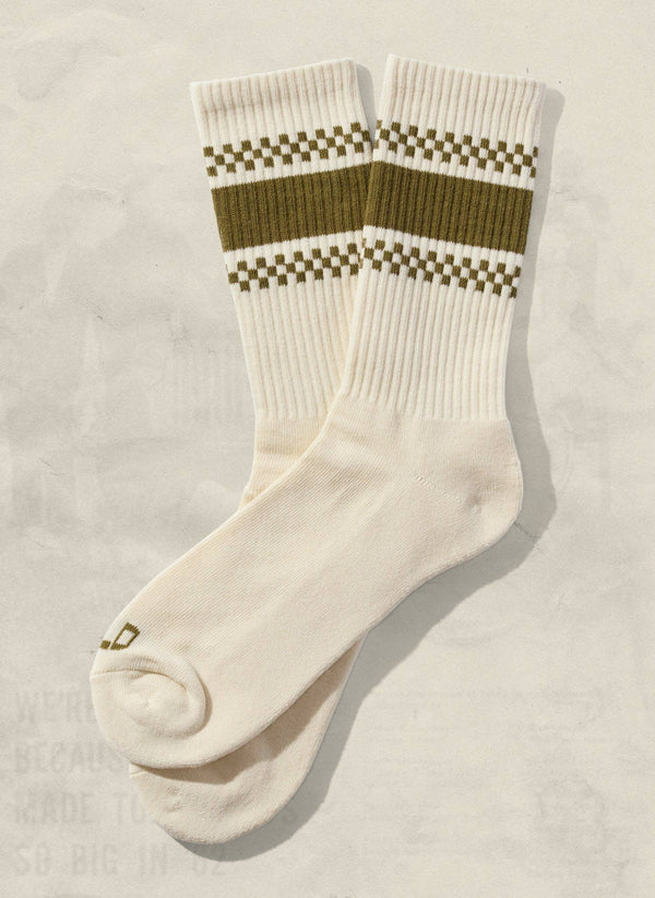 Weld Mfg. - Checkerboard Striped Crew Socks