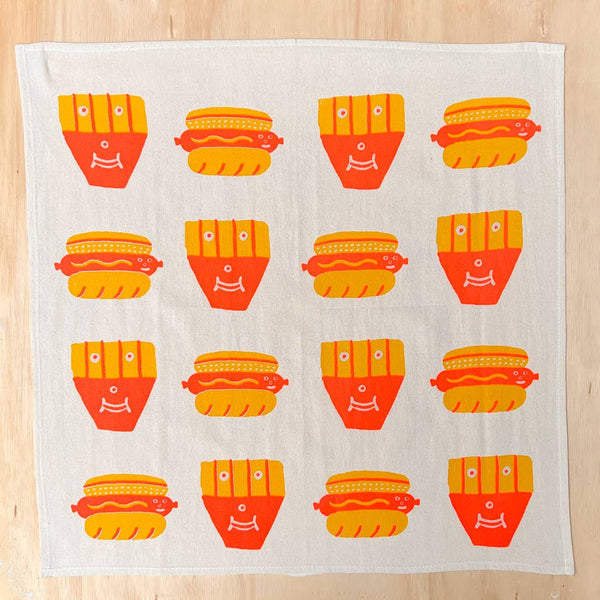 Nice life - Hot dog french fry tea towel