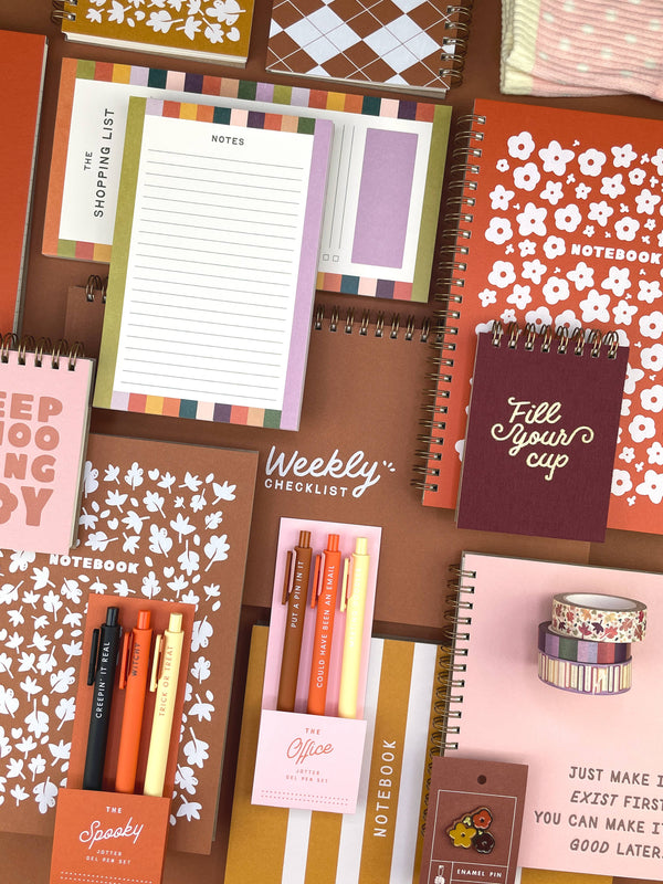 Ruff House Print Shop - Fall Autumn Leaf Pattern Journal: Lined Notebook