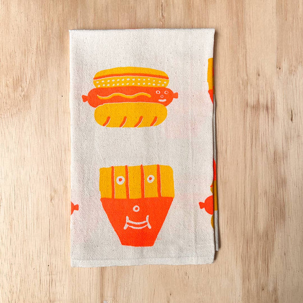 Nice life - Hot dog french fry tea towel