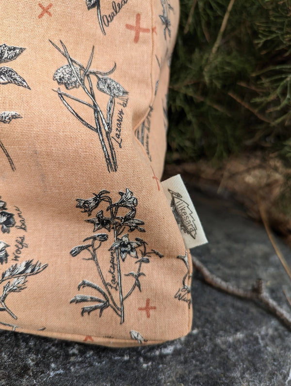 ilikesara | art + goods - Tote bag | fatal florals - pink poisonous flower canvas screenprinted tote
