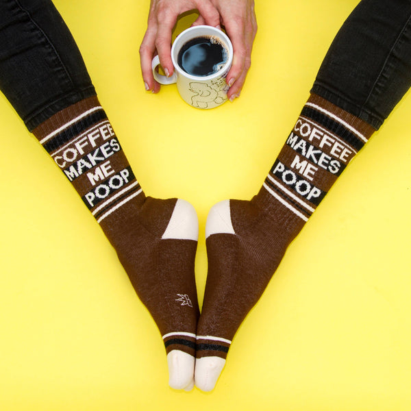 Gumball Poodle - Coffee Makes Me Poop Gym Crew Socks