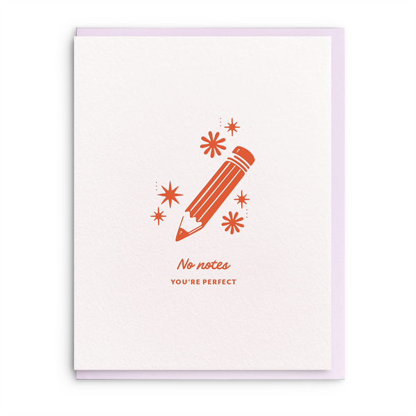 Dahlia Press - No Notes - Letterpress Valentine Greeting Card