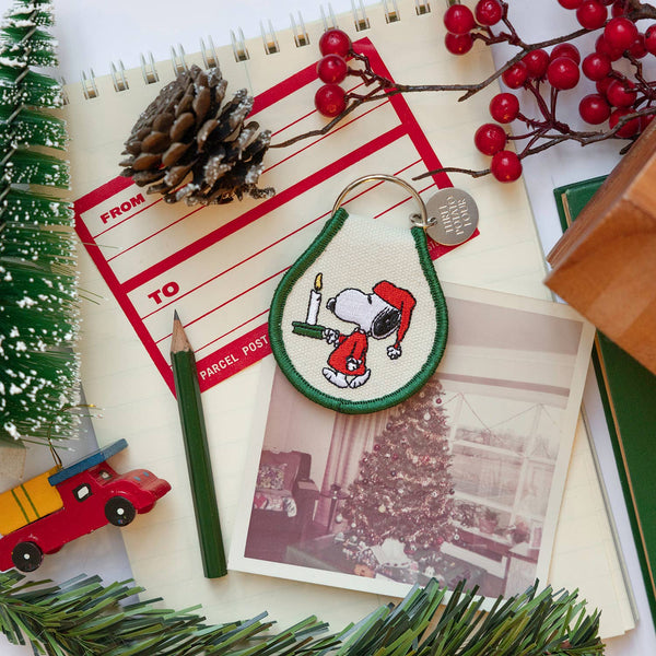 Three Potato Four - 3P4 x Peanuts® Christmas - Cozy Night Snoopy Patch Keychain
