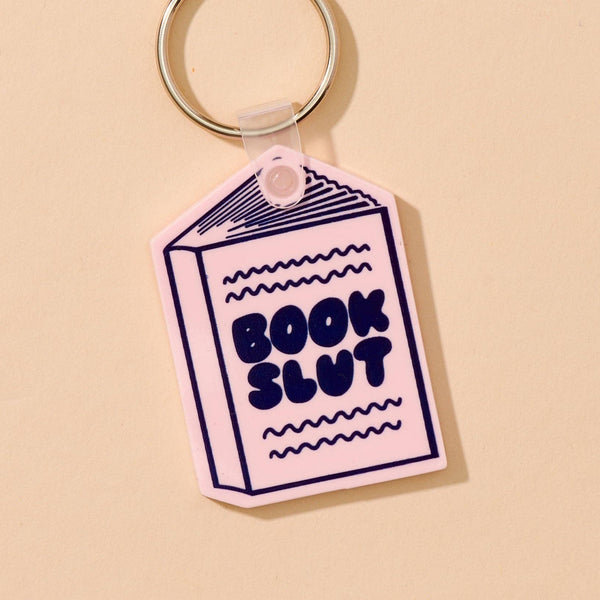 And Here We Are - Book Slut Keychain - Reader, Literary - Bag Charm - Stocking stuffer, Holiday, Gift Guide