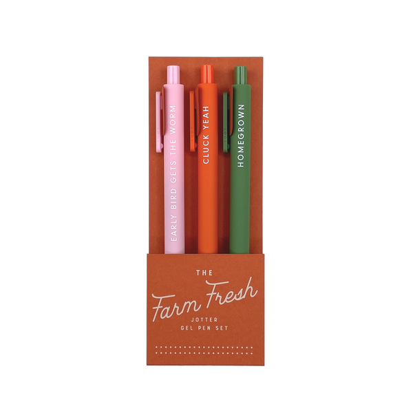 Ruff House Print Shop - Farm Fresh Jotter Gel Pen: Set of 3