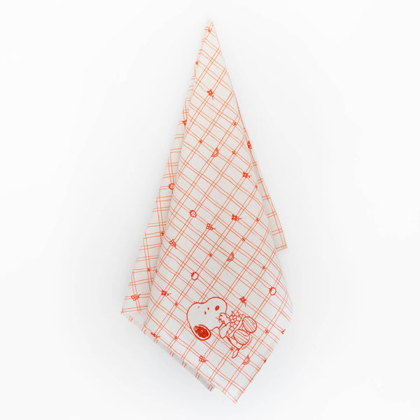 Three Potato Four - 3P4 x Peanuts® - Snoopy Cherry Basket Tea Towel (Red)