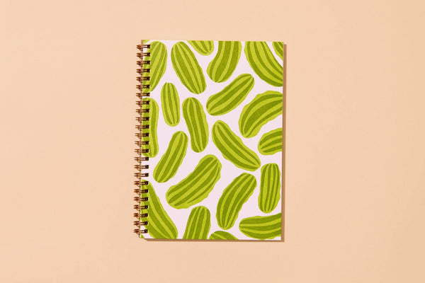 And Here We Are - Pickles Letterpress A5 Spiral Notebook - Made in USA - Foodie - Snack - Charcuterie - Back to School, Dinner Party, Housewarming Gift, - Stocking stuffer, Holiday, Gift Guide