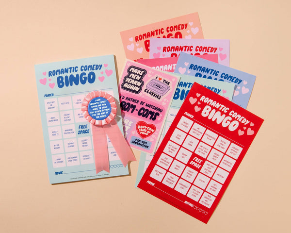 And Here We Are - Rom-Com Cheesy Movie Night Bingo -  - Stocking stuffer, Holiday, Gift Guide