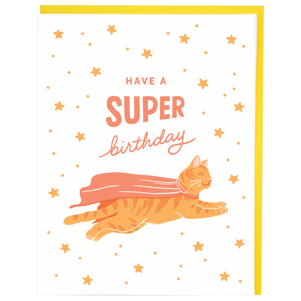 Smudge Ink - Super Cat Birthday Card