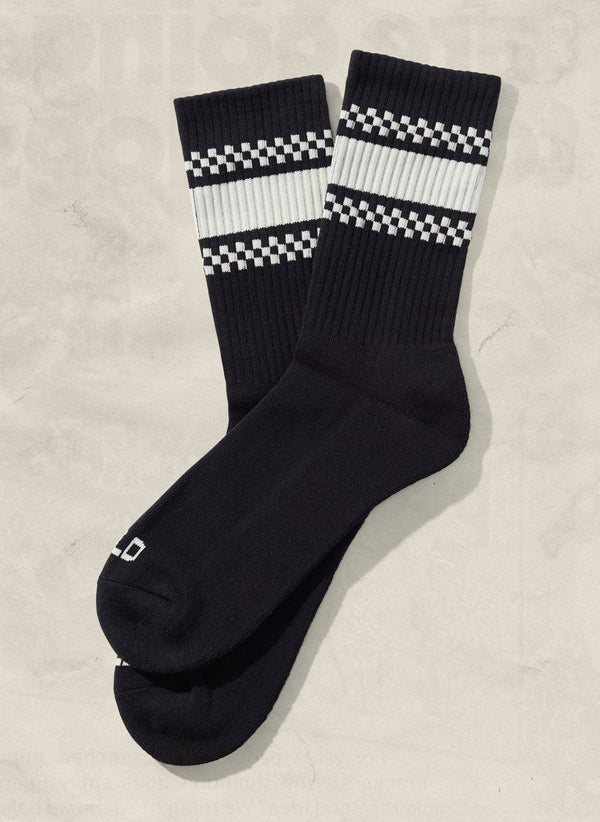 Weld Mfg. - Checkerboard Striped Crew Socks