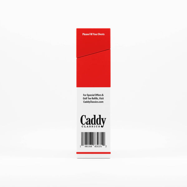 Caddy Classics - Royal Reds | Golf Tee Holder + 10 Bamboo 2¾ Inch Tees