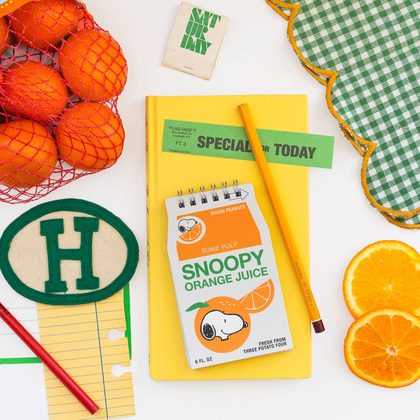 Three Potato Four - 3P4 x Peanuts® Grocery - Snoopy Orange Juice Mini Notebook
