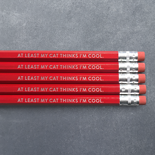Huckleberry Letterpress - My Cat Thinks I'm Cool - Pencil Pack of 5