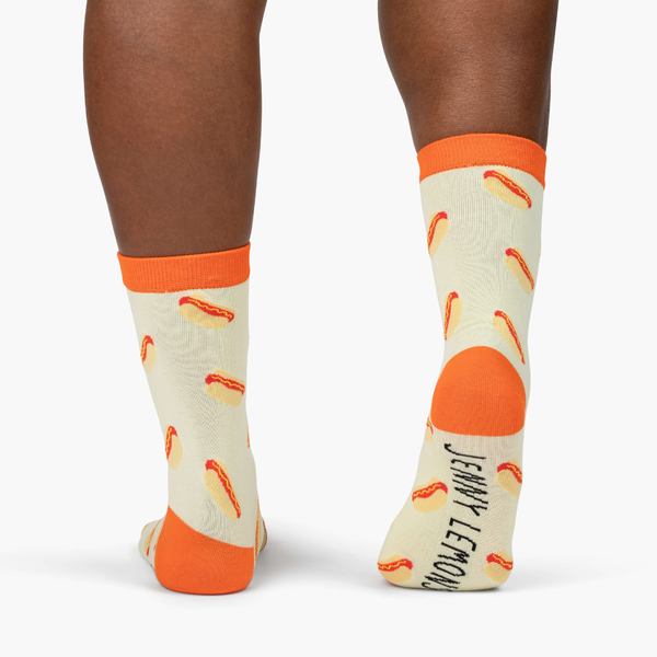 Jenny Lemons - Red Colorblock Hot Dog Crew Socks