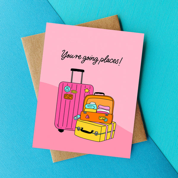 Top Hat and Monocle - Going Places - Funny Goodbye Card - Miss You Card