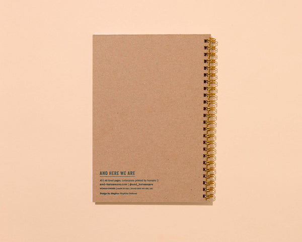 And Here We Are - Letterpress A5 Lined Spiral Notebook—Flying Ducks