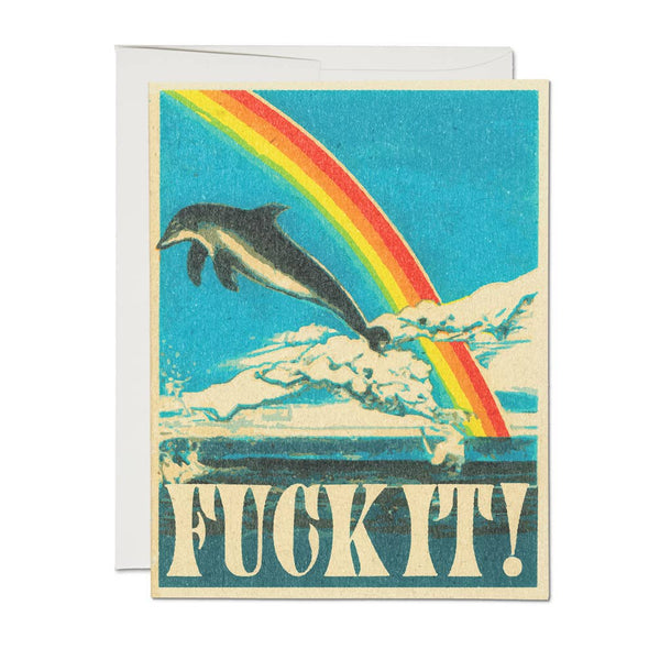 Red Cap Cards - Dolphin encouragement greeting card