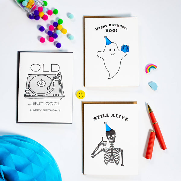 Steel Petal Press - Boo Birthday - Letterpress Birthday Greeting Card