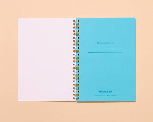 And Here We Are - Letterpress A5 Lined Spiral Notebook—Flying Ducks