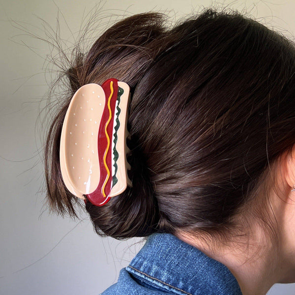 Jenny Lemons - Large Hot Dog Hair Claw Clip with all the Fixins