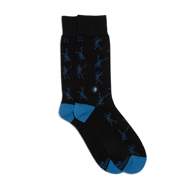 Conscious Step - Socks that Give Books  (Black Skeletons): Medium