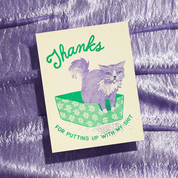 Bromstad Printing Co. - Thanks For Putting Up With My Shit - Risograph Card