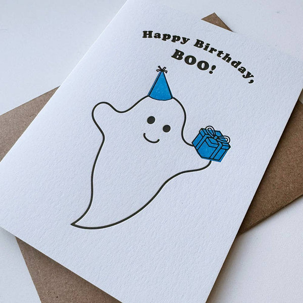 Steel Petal Press - Birthday Boo - Letterpress Birthday Greeting Card