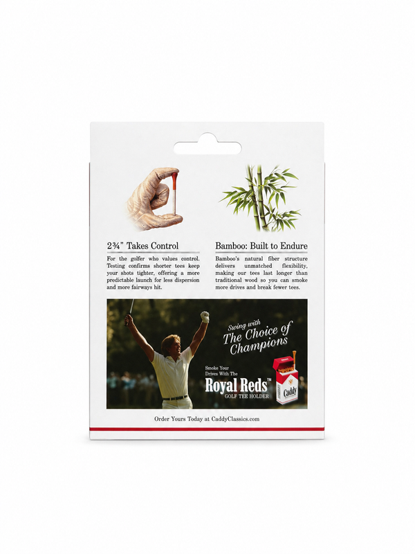 Caddy Classics - Royal Reds Golf Tees | 50 Bamboo 2¾ Inch