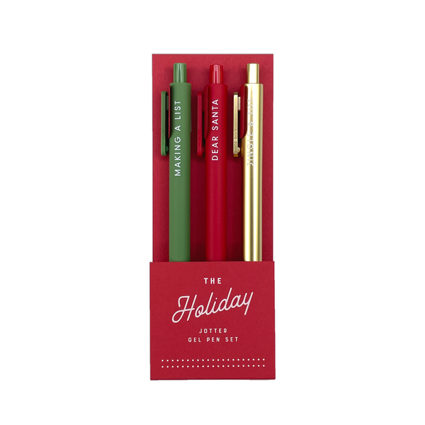 Ruff House Print Shop - Holiday Jotter Gel Pen: Set of 3