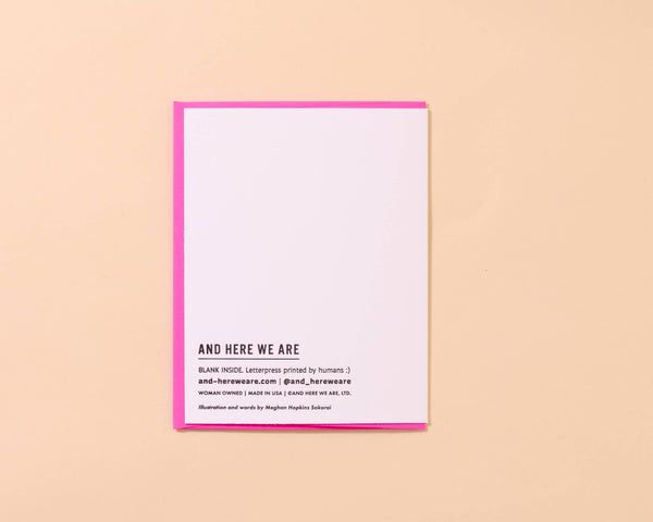And Here We Are - Letterpress Birthday Card—Best Bud Bday (Coneflower, Floral)