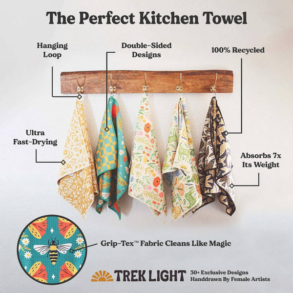 Trek Light - Kitchen Tea Towel Quick Dry | Ducks in a Row