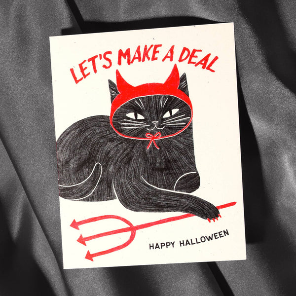 Bromstad Printing Co. - Devil Cat - Risograph Card