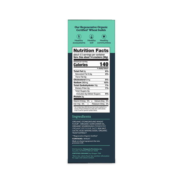 Patagonia Provisions - Crackers - Organic Sourdough Sea Salt Crackers (4.4 oz box)