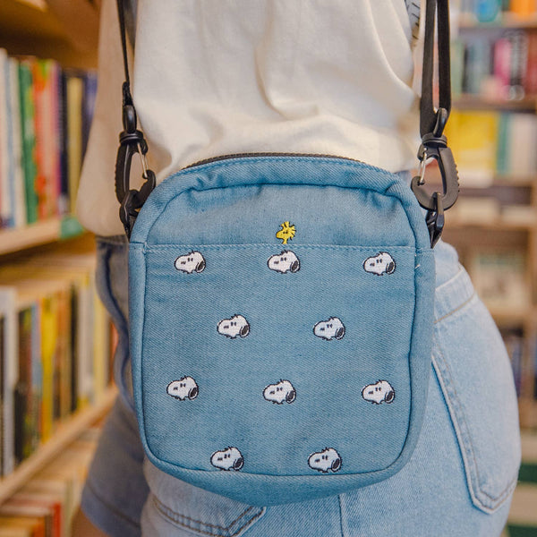 Three Potato Four - 3P4 x Peanuts® - Snoopy Embroidered Crossbody Bag (Denim)