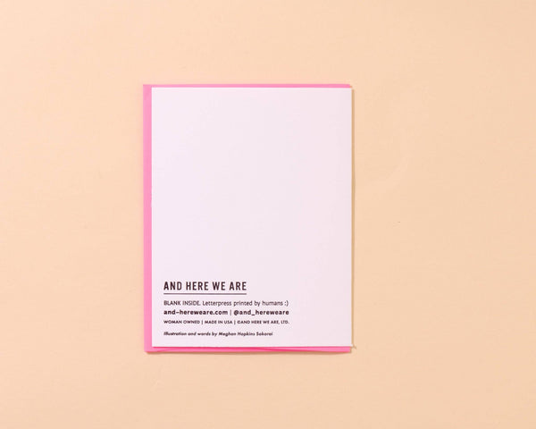 And Here We Are - Letterpress Mother's Day Card—Best Hugger/Mom/Friend (Kids)