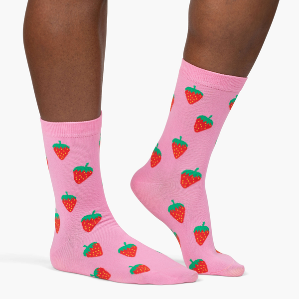 Jenny Lemons - Pink Strawberry Crew Socks