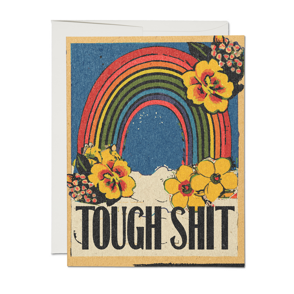 Red Cap Cards - Tough Shit encouragement greeting card