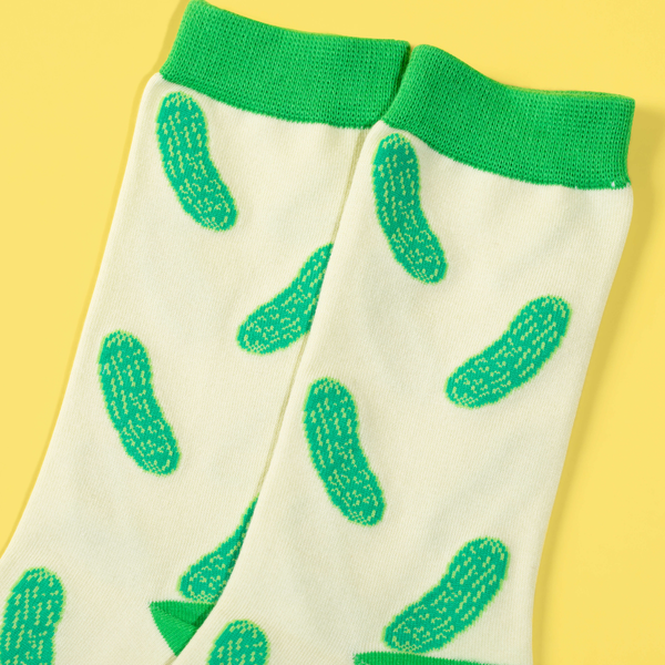 Jenny Lemons - Green Colorblock Pickle Crew Socks