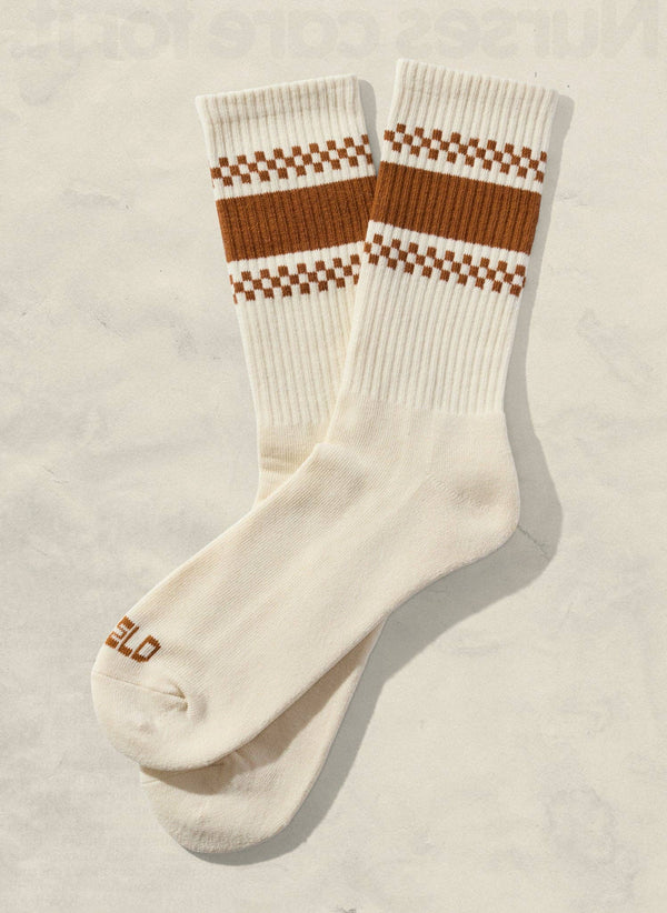 Weld Mfg. - Checkerboard Striped Crew Socks