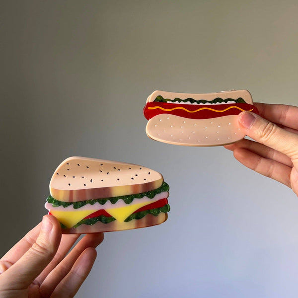Jenny Lemons - Large Hot Dog Hair Claw Clip with all the Fixins