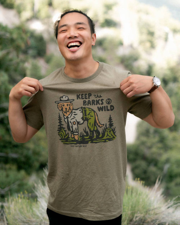 Keep Nature Wild - Keep the Barks Wild Unisex Tee | Olive